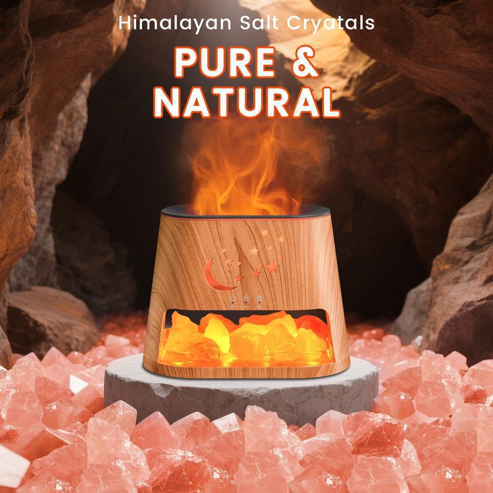 Essential Oil Diffuser : 260ml Aromatherapy Diffuser & Himalayan Salt Lamp wi...