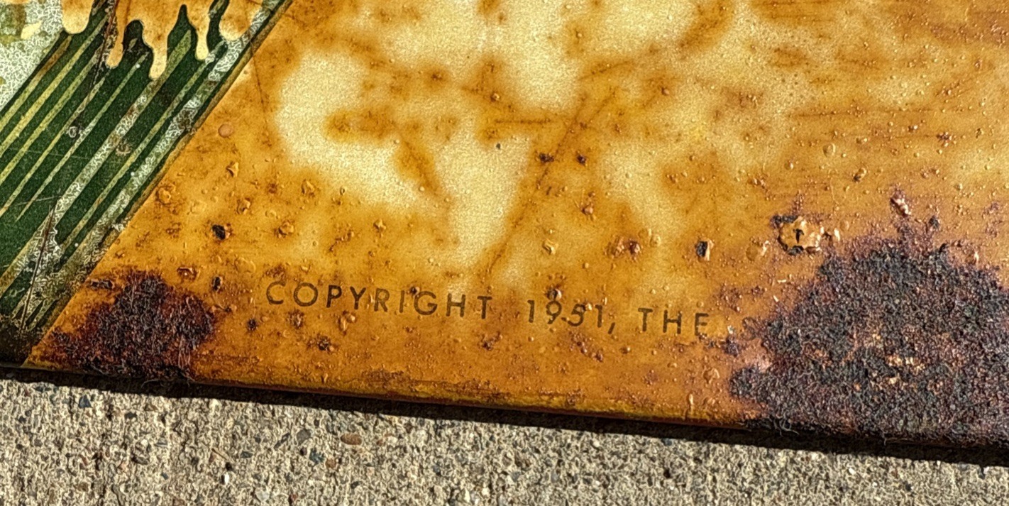 Original 1951 Squirt Soda Metal Advertising Sign 9 1/2 X 27 1/2”