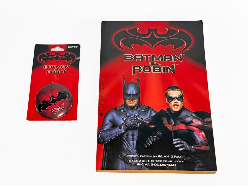 Batman & Robin Warner Bros. Button and Book 1997
