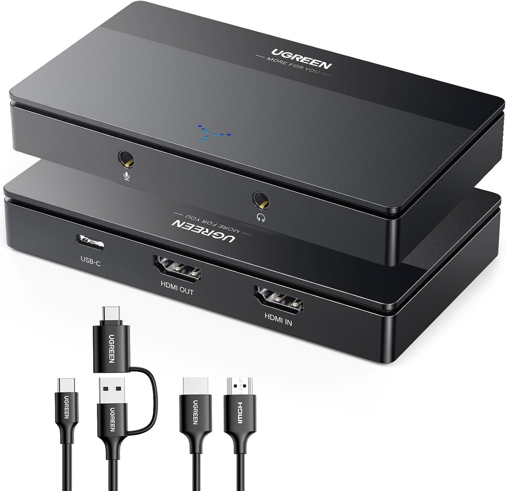 Full HD 1080P 60FPS Video Capture Device with 4K Passthrough, Microphone Input