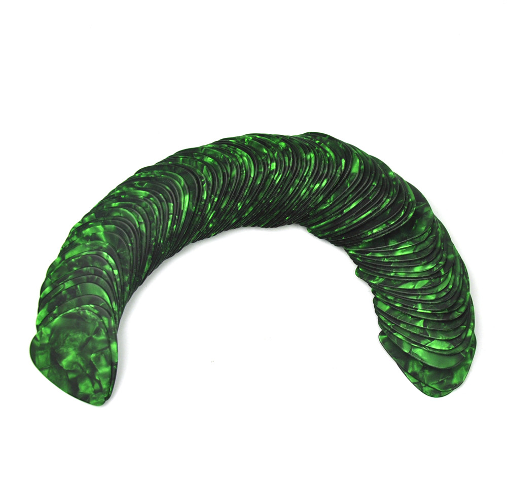 100 pcs New Medium 0.71mm Blank Guitar Picks Celluloid Pearl Green