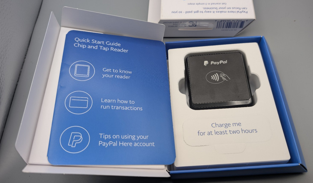 PayPal Here PCTUSDCRT Chip Swipe Tap Reader Bluetooth NFC Mobile Bundle NEW