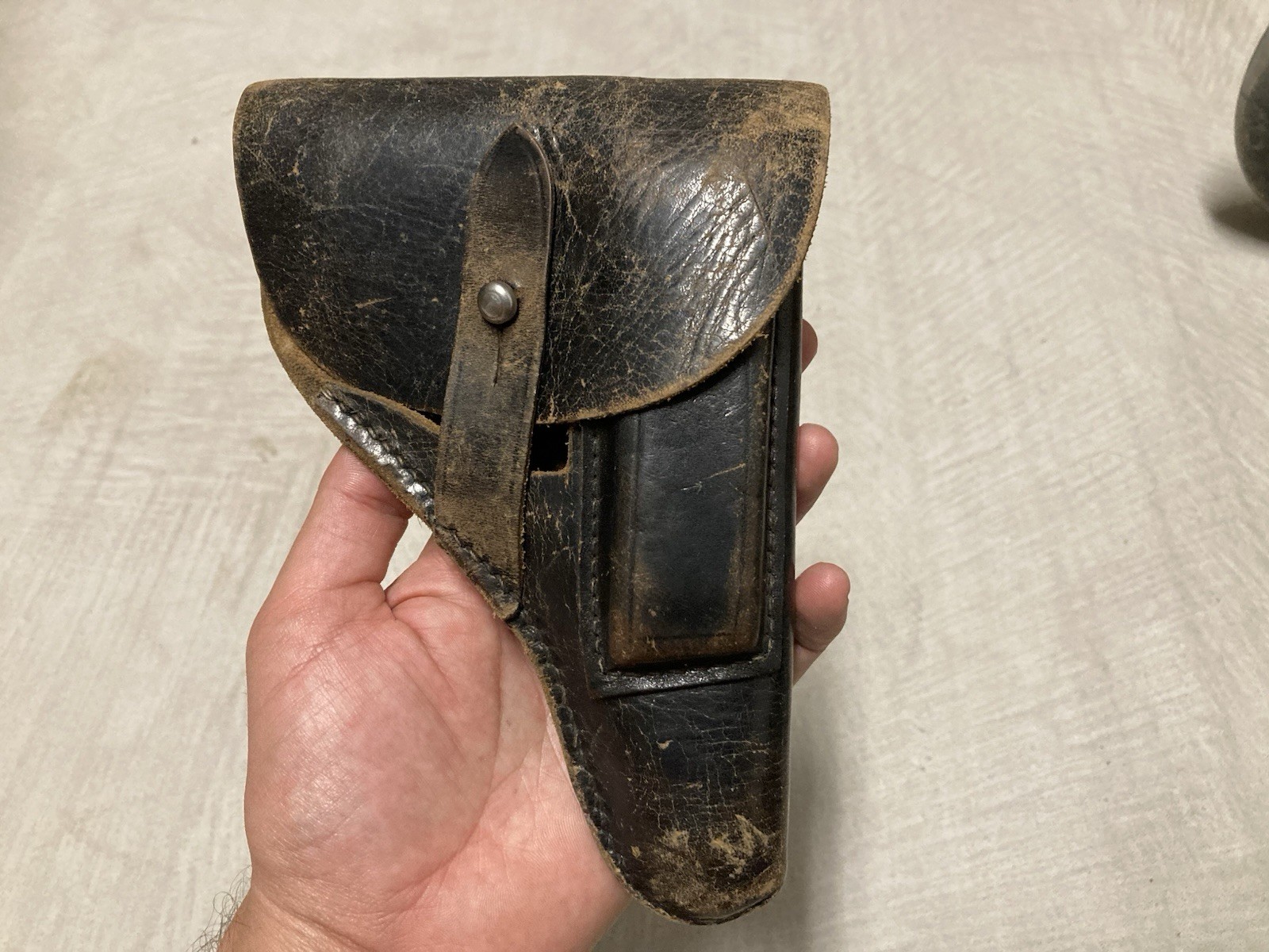 Original WW2 Era German Pistol Leather Holster WALTHER PPK WWII Field Gear