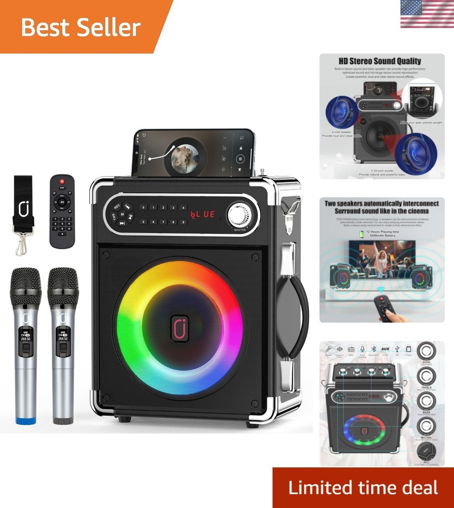 Advanced Portable PA System with Bluetooth, Bass Adjustment & Remote Control