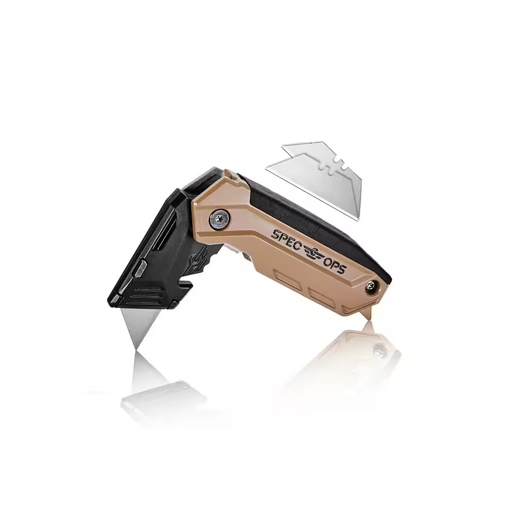 Folding Utility Knives with Fixed Blade, Includes 3 Extra Blades in Handle Stora