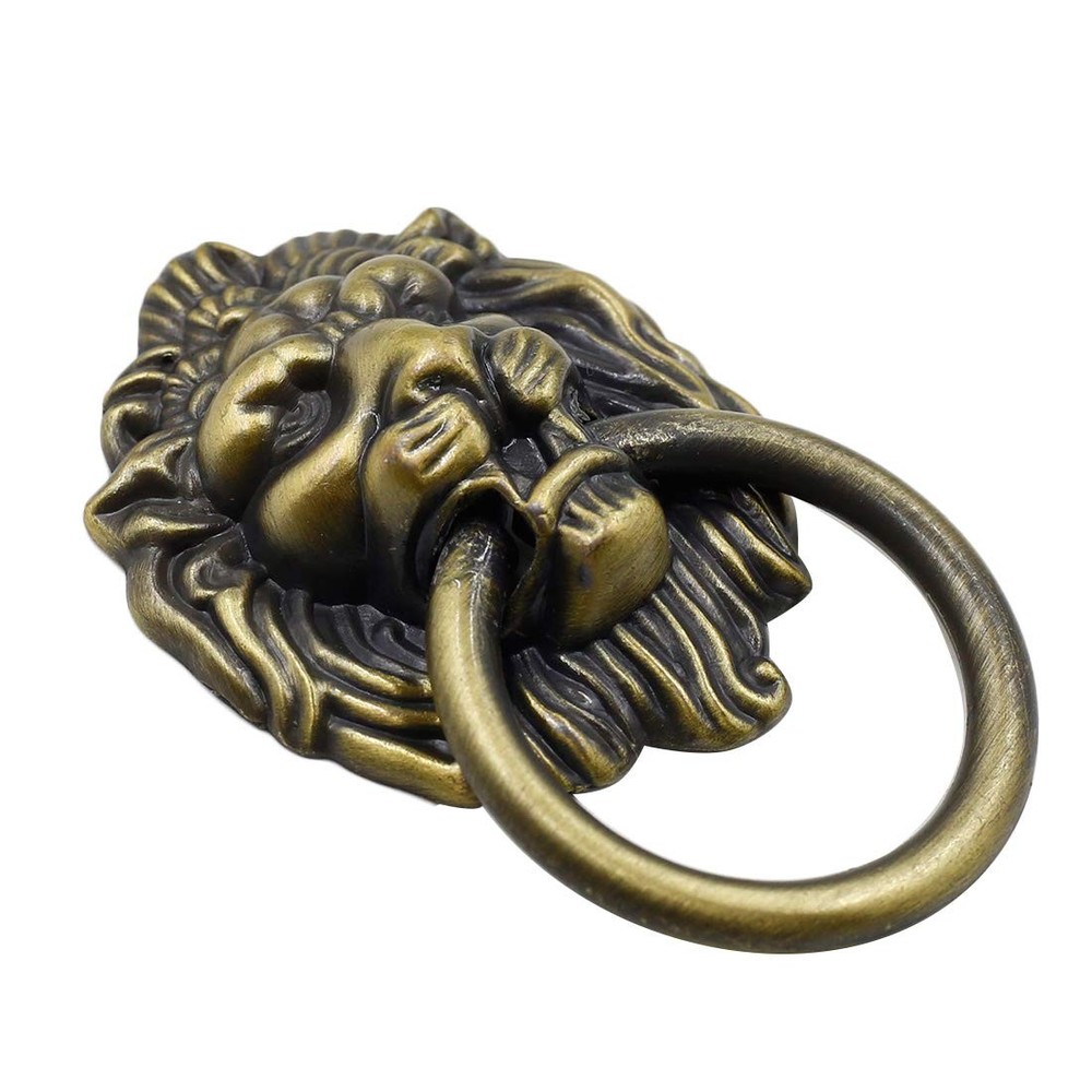 Luomorgo 12 Pack Cabinet Knobs Pulls Lion Head Ring Handle for Bronze