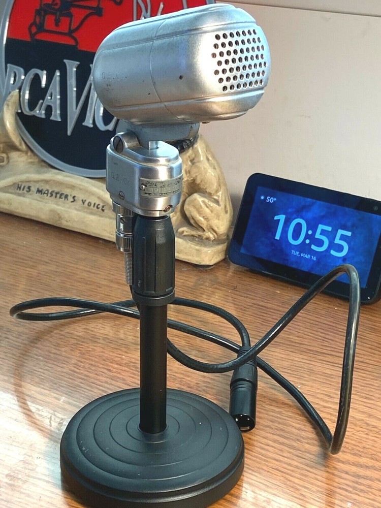 Vintage 1940's TURNER 211 Dynamic Microphone-working with stand & cable