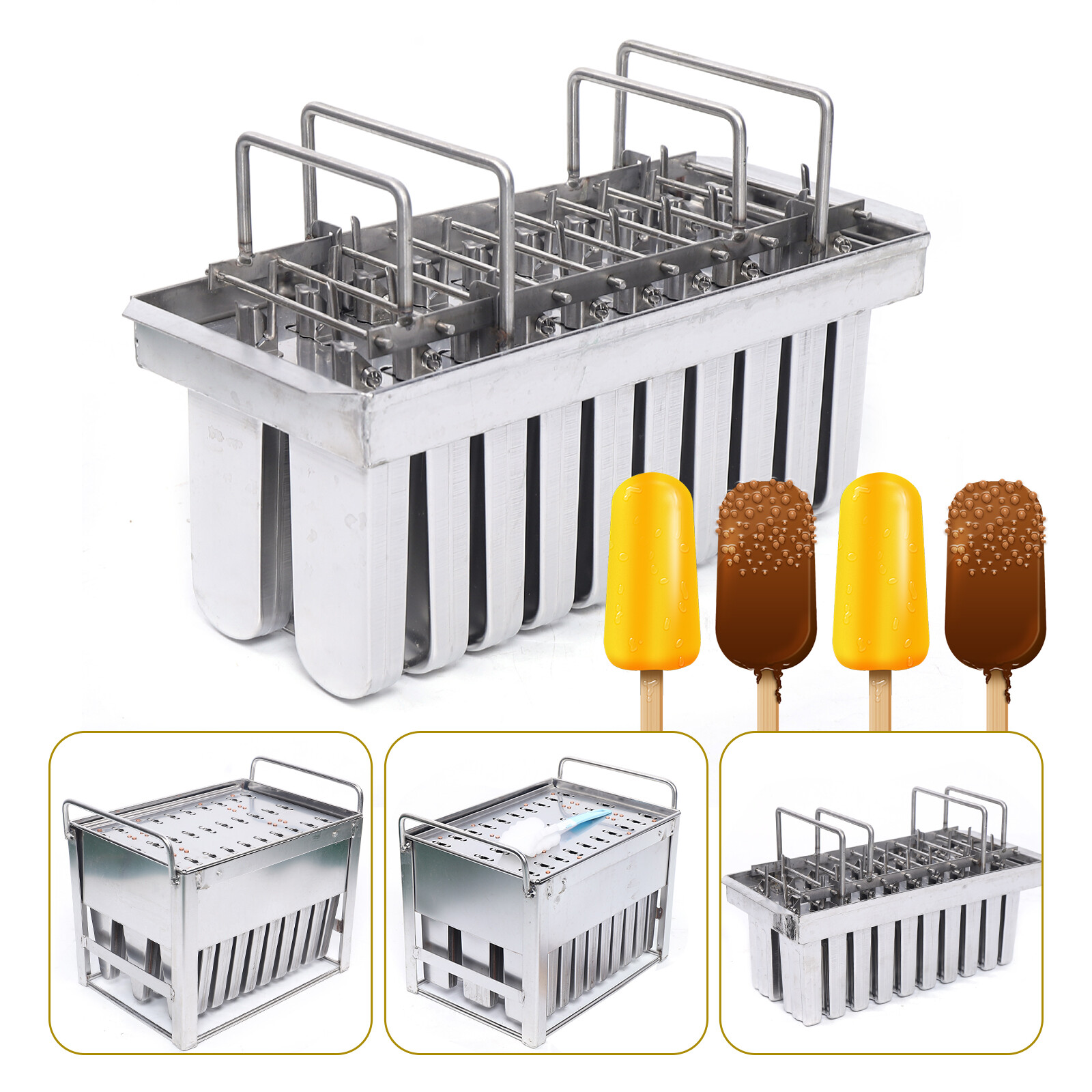 Ice Cream Sticks Mold Stainless Steel Ice Lolly Holder Ice Pop Mold For 30PCS