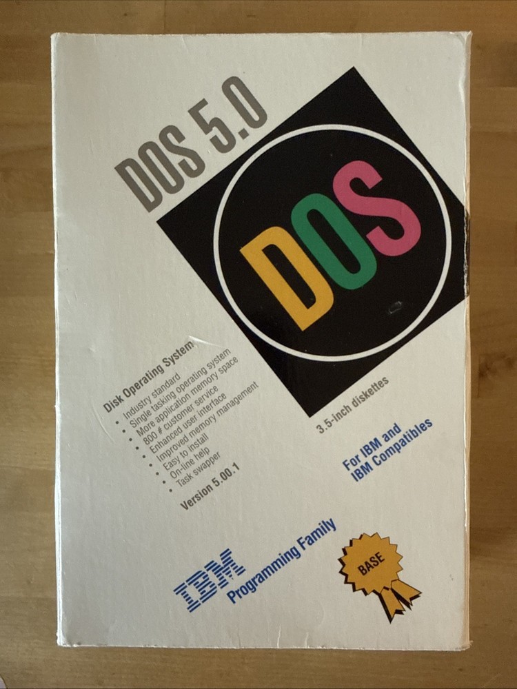 IBM  DOS 5.0  Disk Operating System  BASE  1992  Disketts & Booklets  Pre Owned