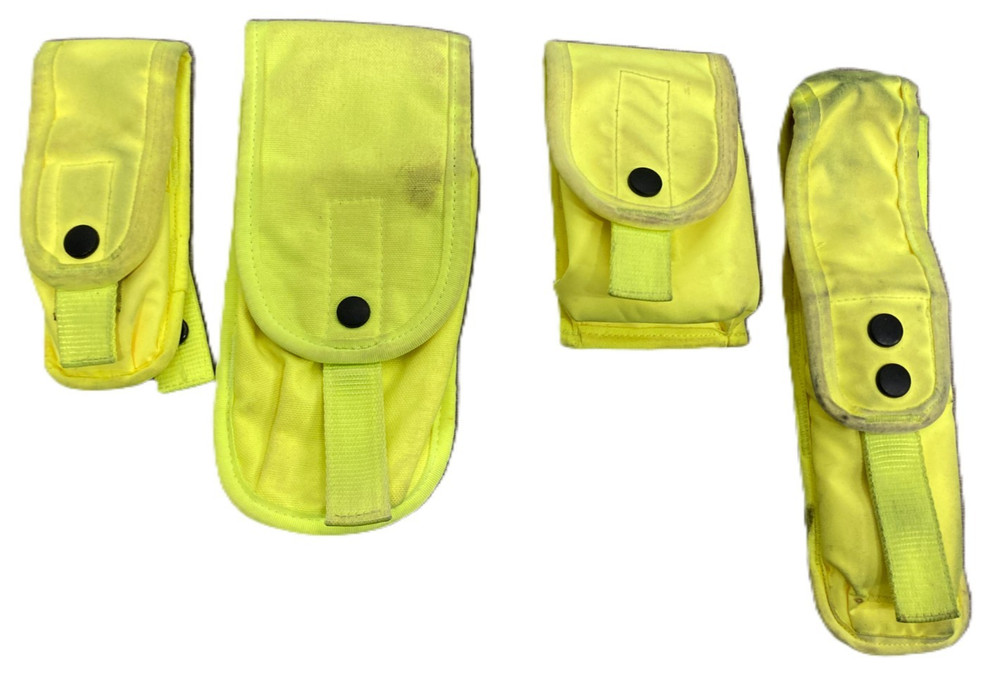 Arktis MOLLE Pouch Bundle x 4 Quick Cuff, Baton, Leg Restraint, CS/Pava Hi Vis