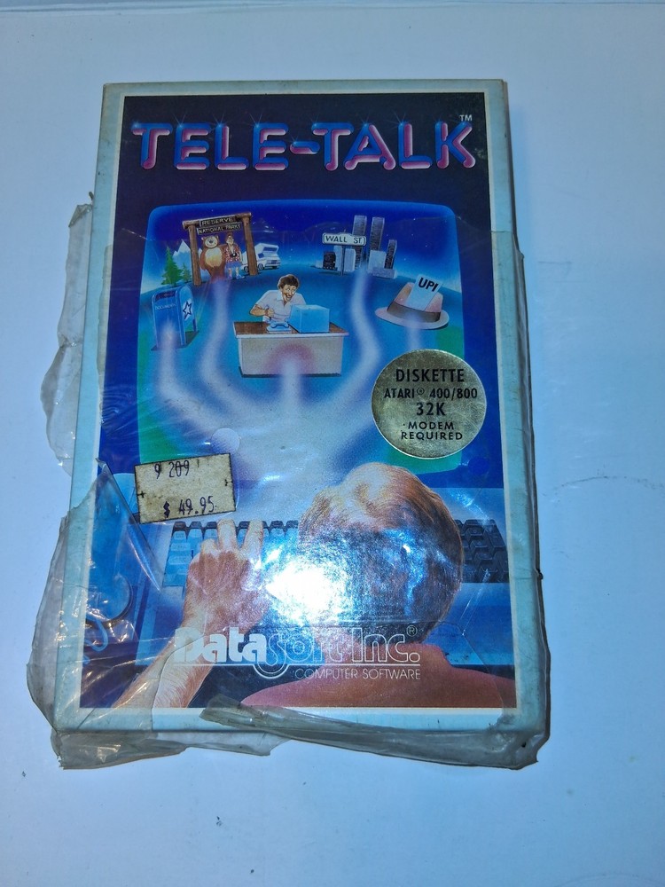 1982 TELE-TALK by DataSoft Telecommunications Software for Atari 400/800 32K Op