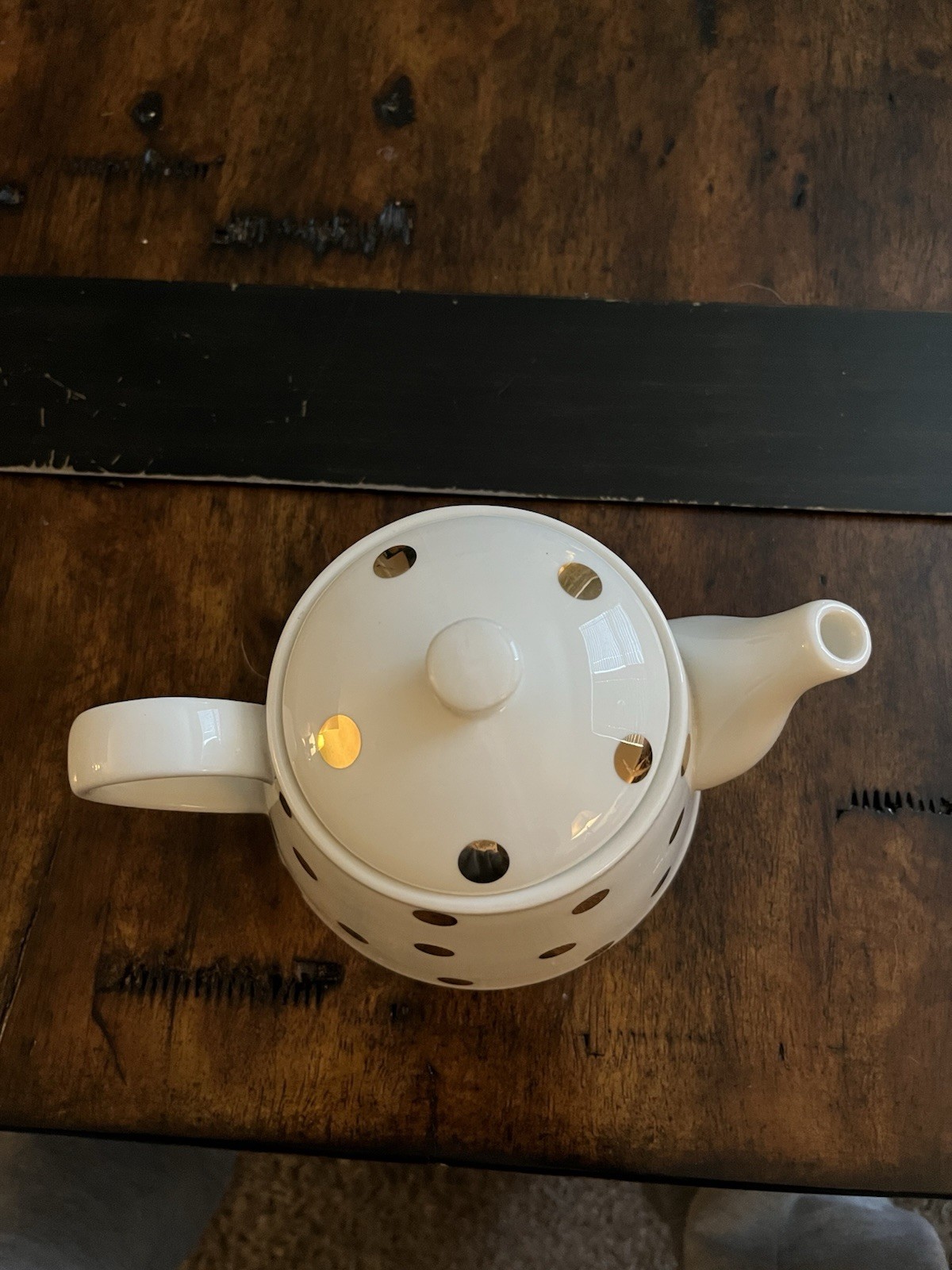 Robert Gordon Goldie Golden Polka Dot Fine Ceramic Teapot