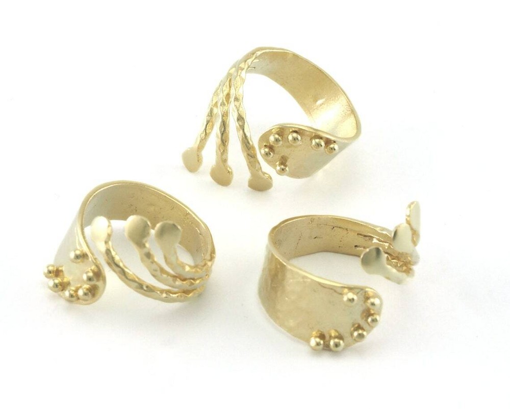 Hammered wrap ring raw brass (6-10 US Adjustable ) 4202