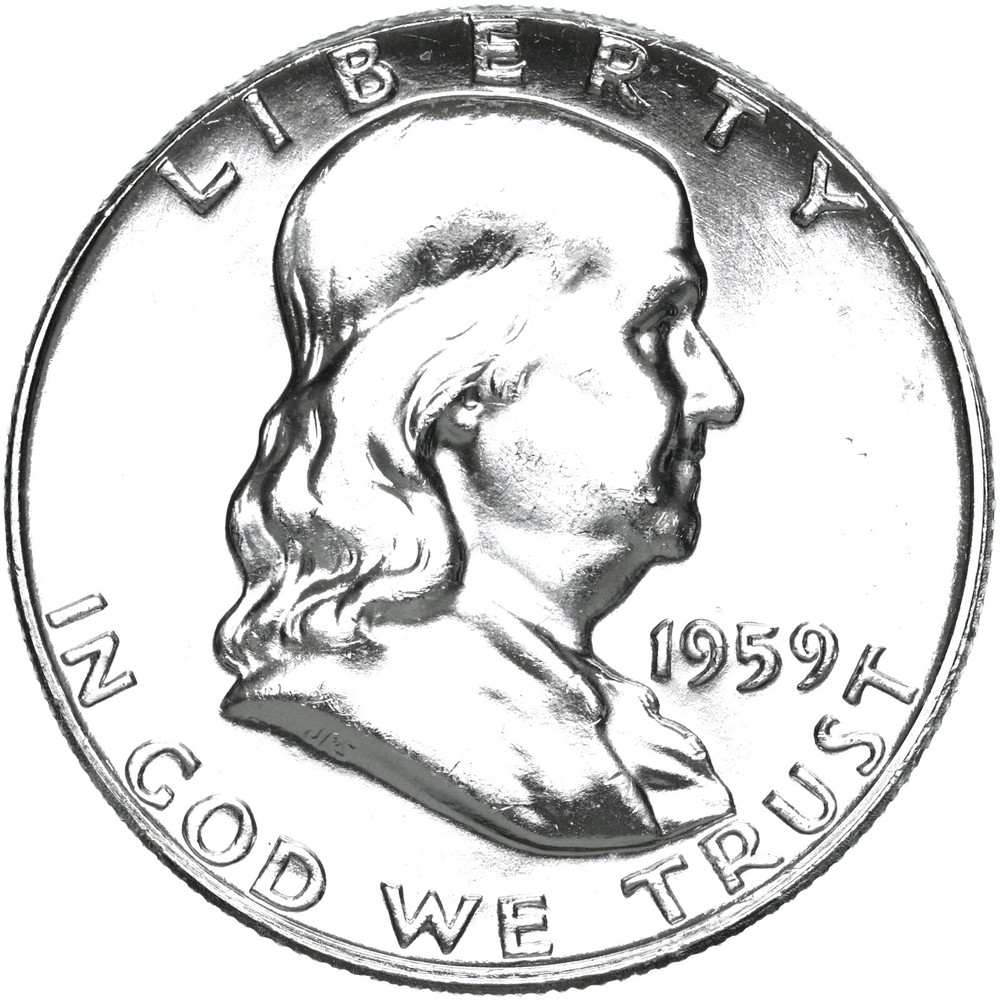 1959 (P) Franklin Half Dollar 90% Silver BU