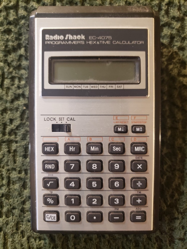 Radio Shack EC-4075 - Programmer’s HEX & Time Calculator VTG Tested & Working