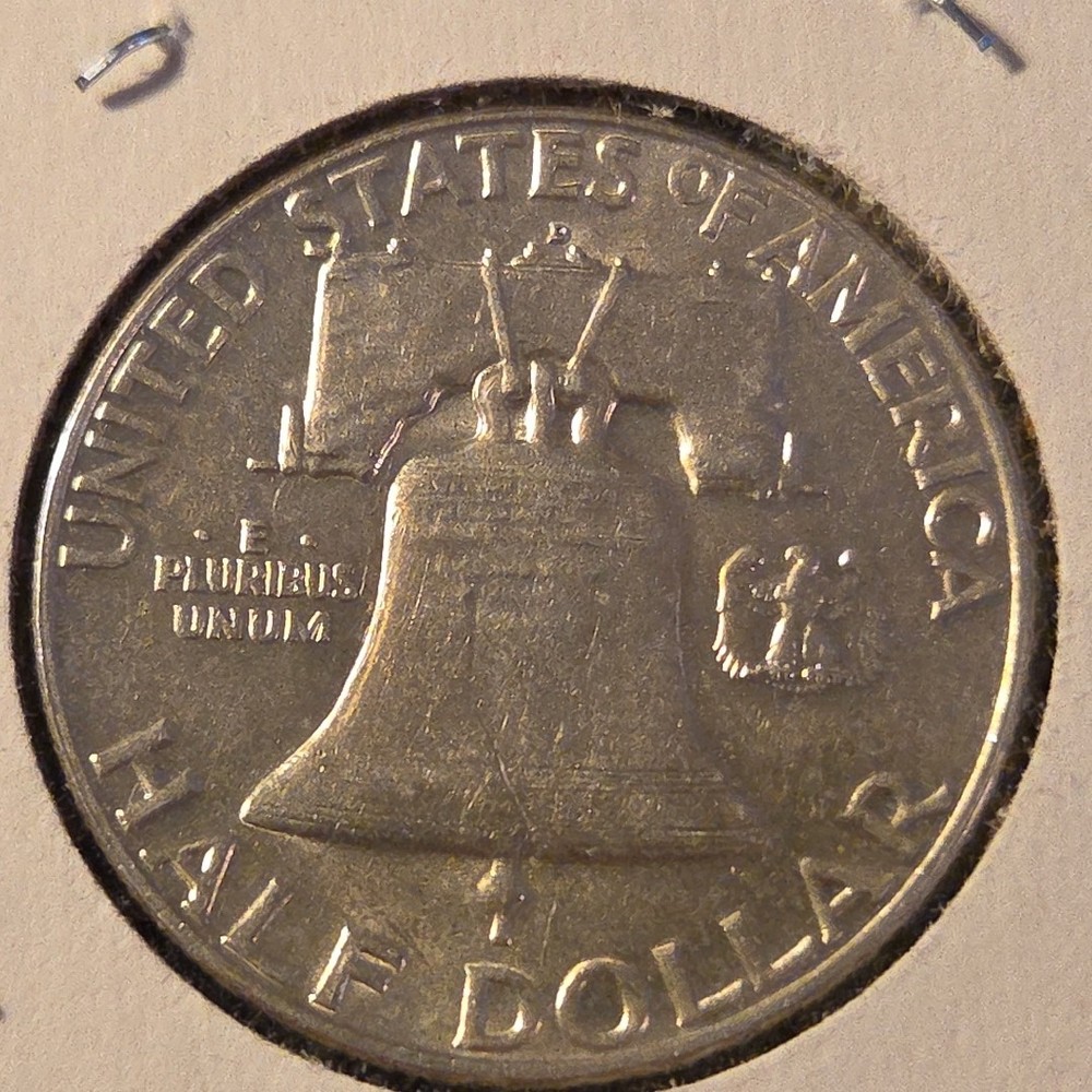 1961-D Franklin Silver Half Dollar In About Uncirculated Condition