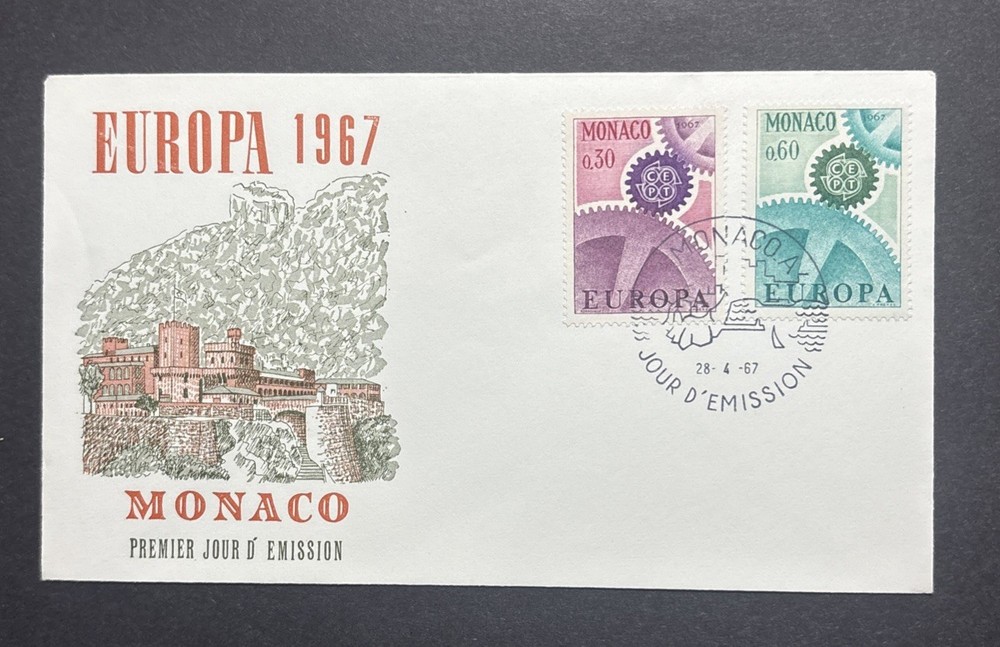 MONACO 1967 EUROPE CEPT ENVELOPE UNC