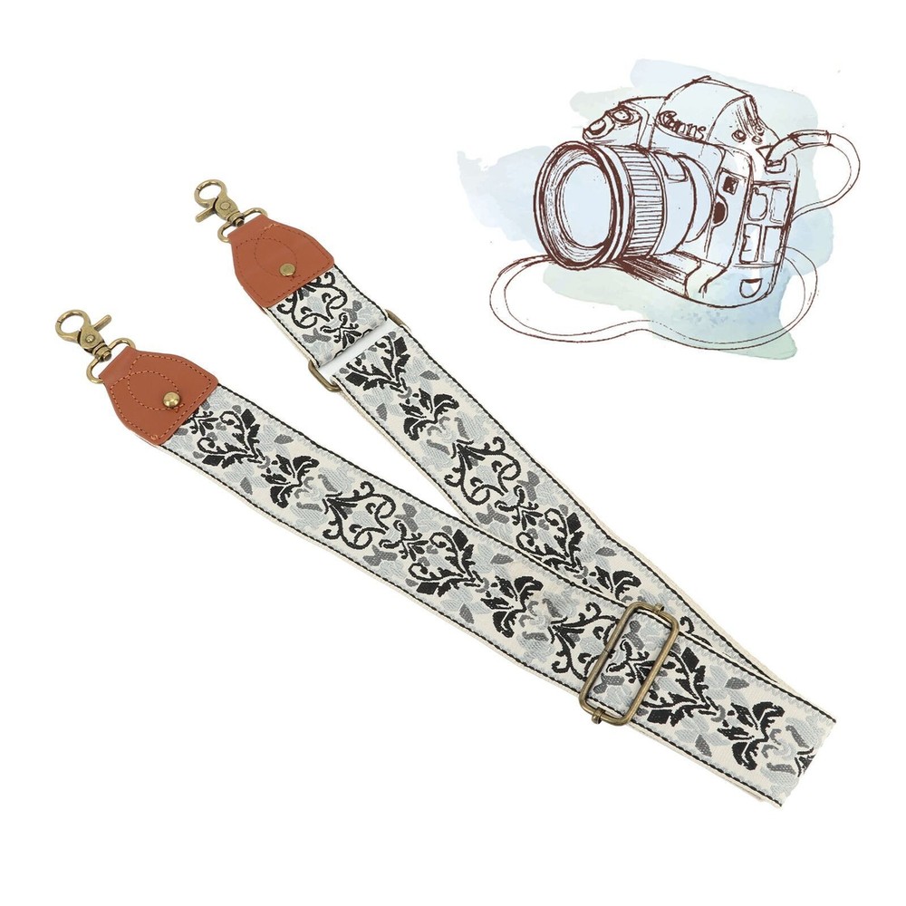 Embroidered Camera Strap Thickened Bohemian Style Floral Pattern Camera Neck
