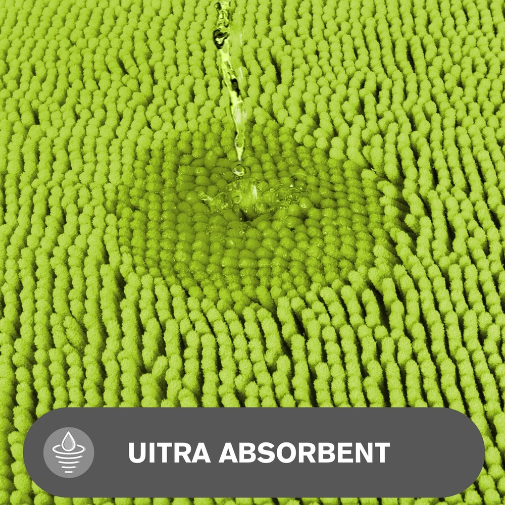 Lime Green Bathroom Rugs – Absorbent and Washable Bath Mat Non-Slip Thick Sof...