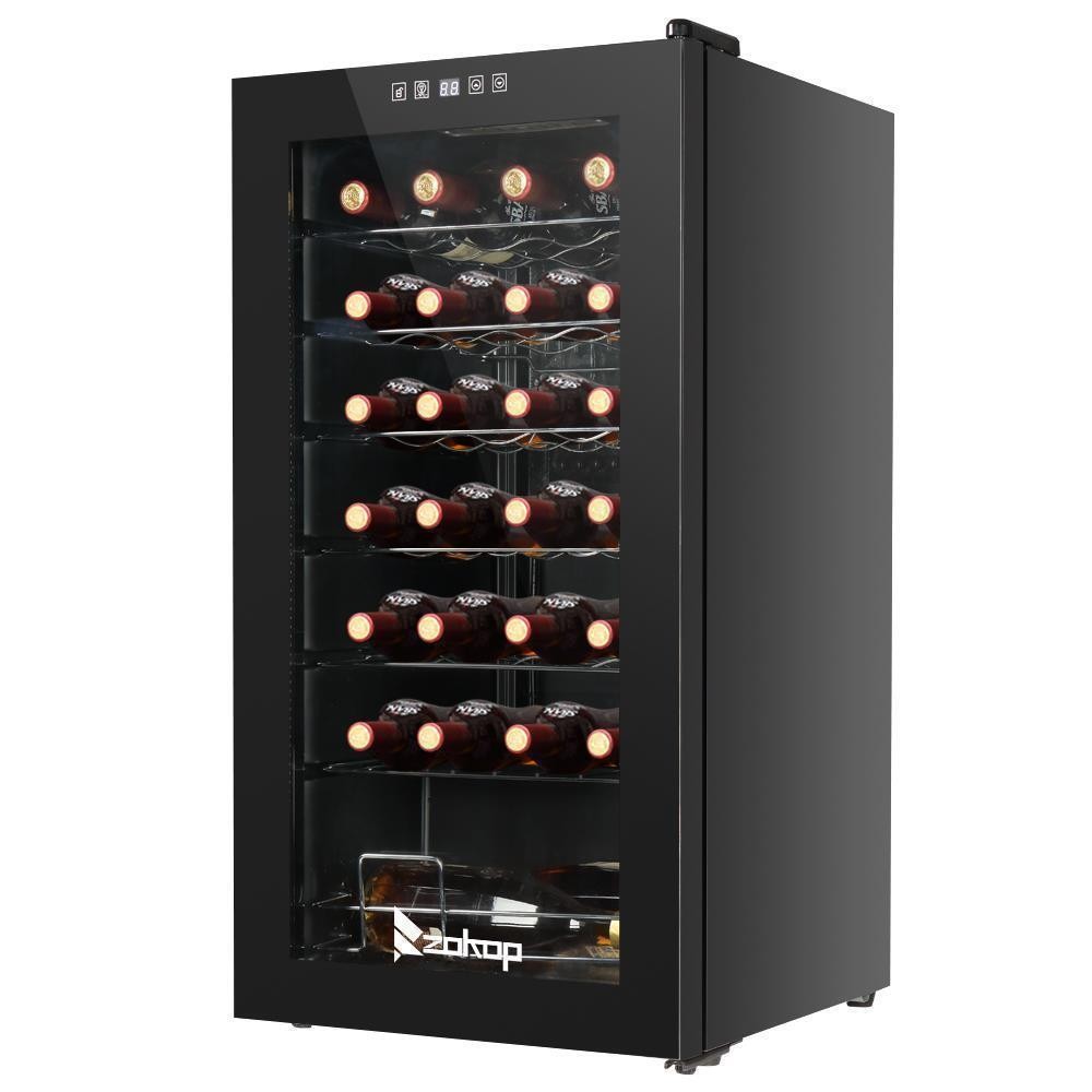 Electric 28 Bottles 80L Wine Fridge Bar Cooler Cabinet Refrigerator LED Digital