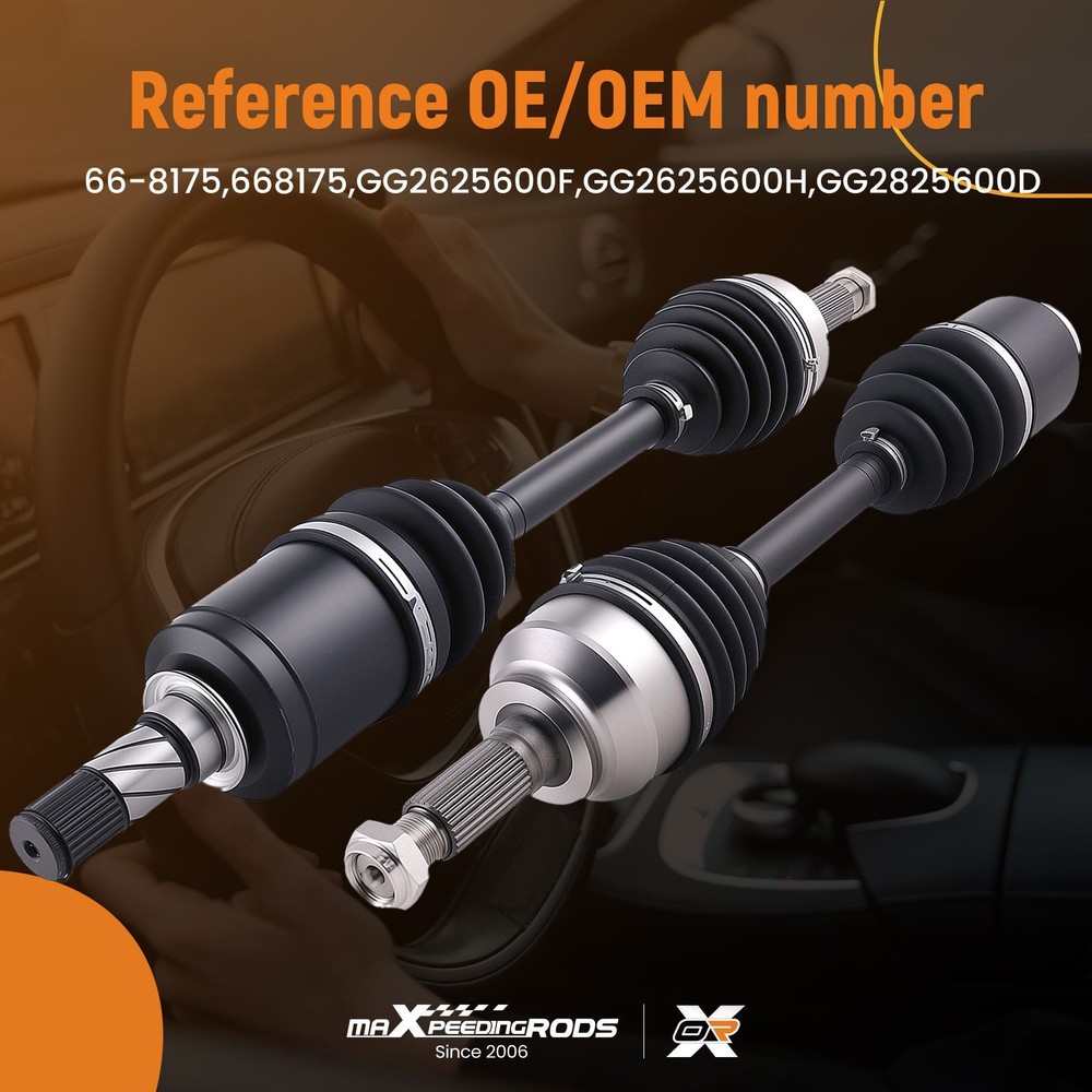 Front Pair CV Axle Joint Shaft Assembly for Mazda 3 Automatic Trans 2007-13