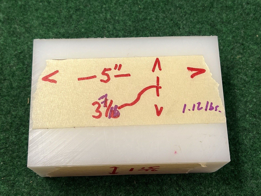 UHMW ( Virgin ) 1-15/16" x 3-7/16" x 5" Rectangular Block
