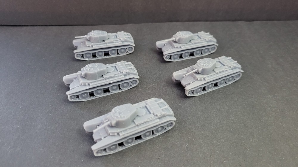 HO Scale Soviet BT-7 tank platoon X5 1/87th Scale