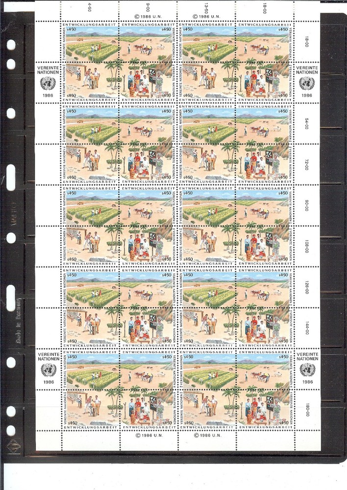 1986 DEVELOPMENT PROGRAM Sheet Scott# V58-61 - MNH (FLAWLESS) Catalog $60