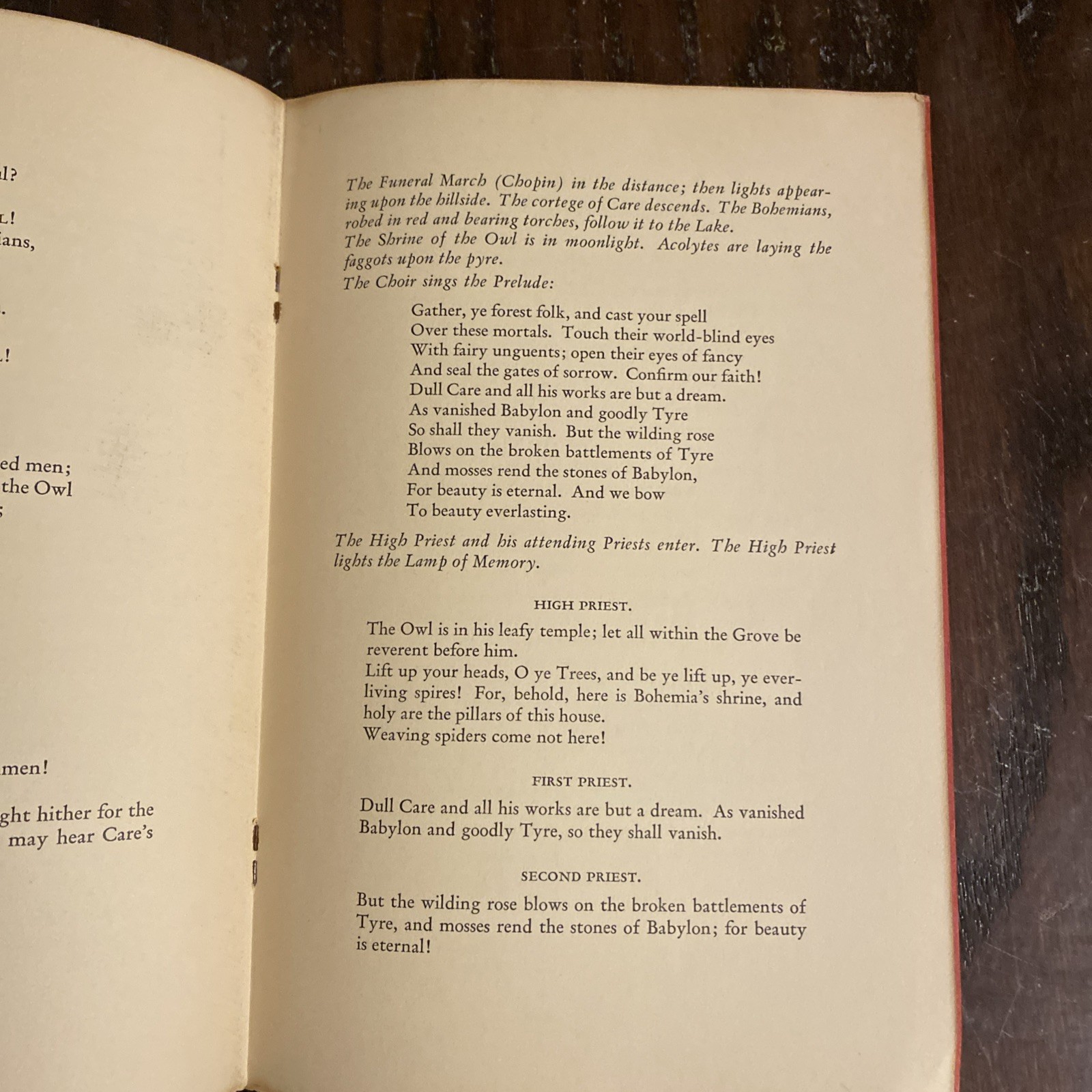 BOHEMIAN GROVE Cremation Of Care 1930 Booklet RARE Ritual