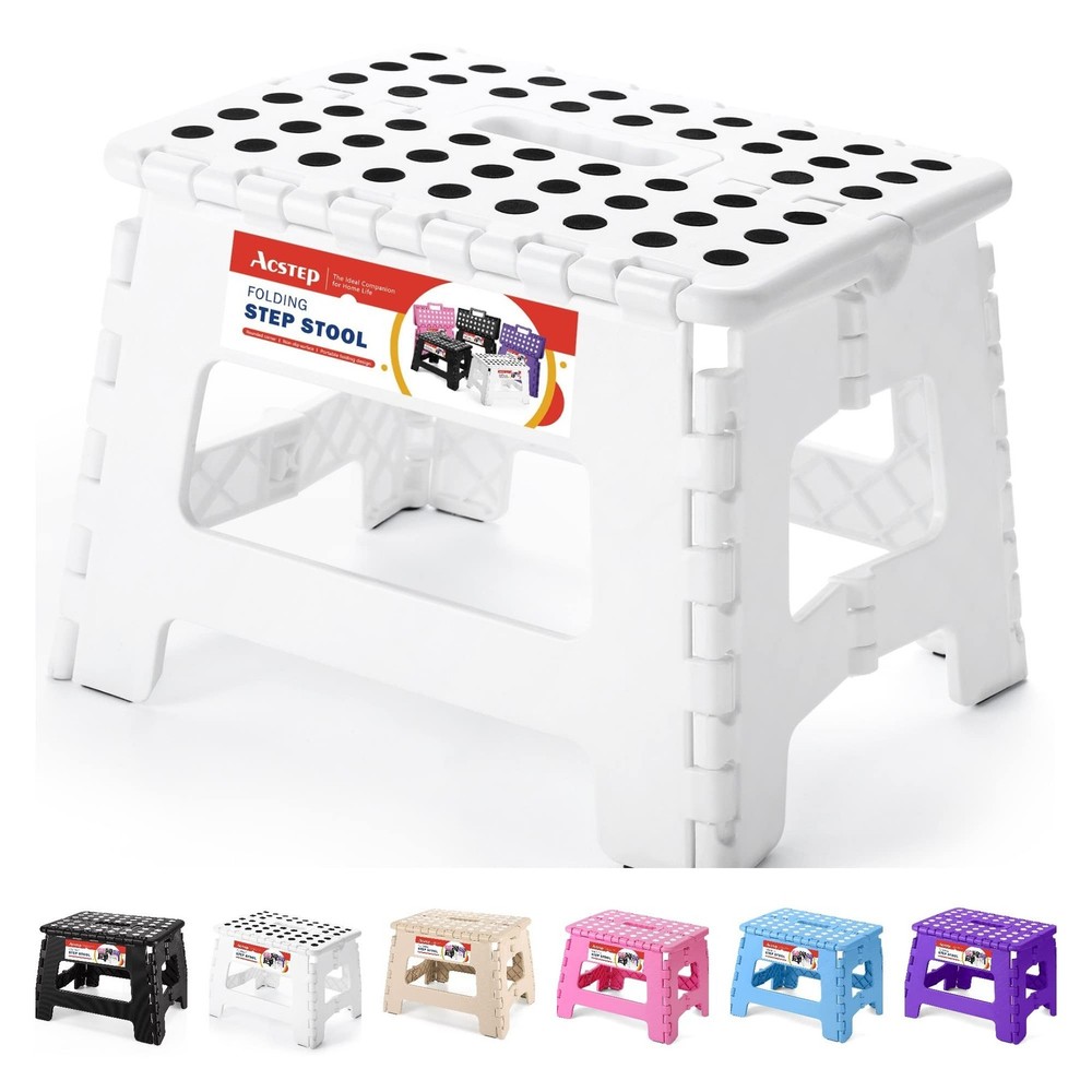 ACSTEP Folding Step Stool Portable Collapsible Plastic Step Stool 9 Inch Fold...