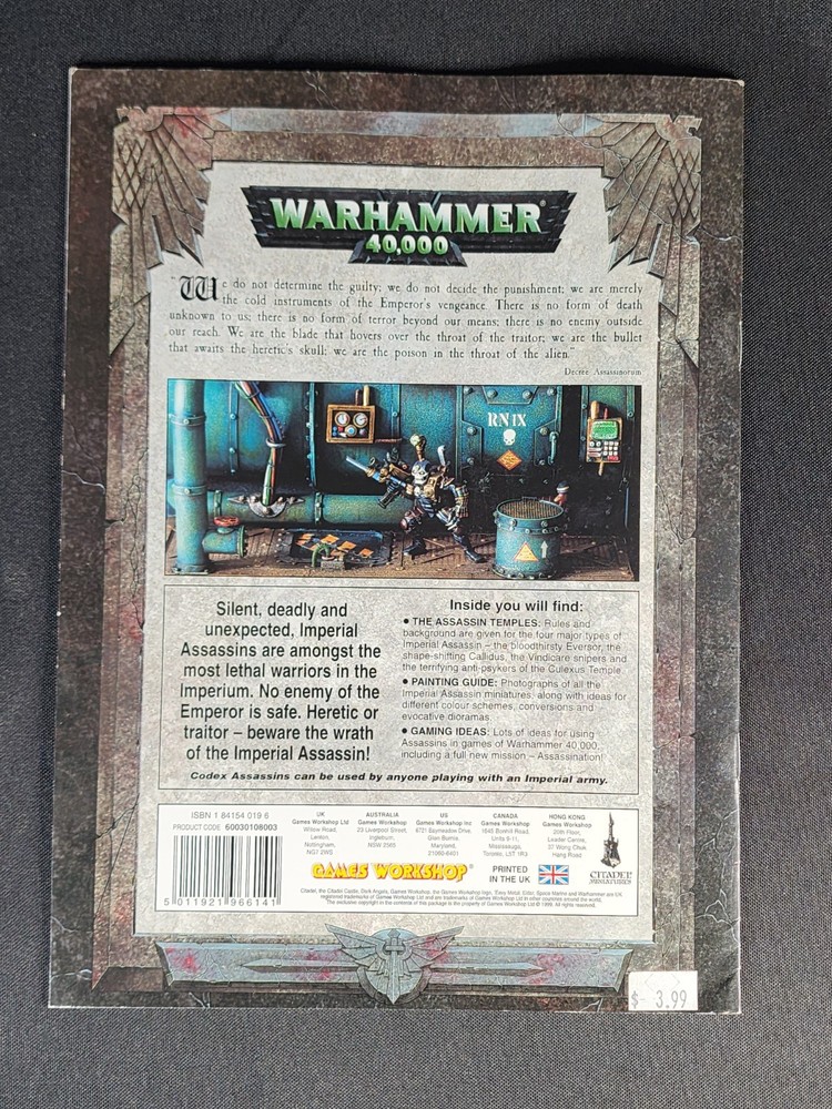 GW 40K 3rd Edition 1999 Codex Assassins