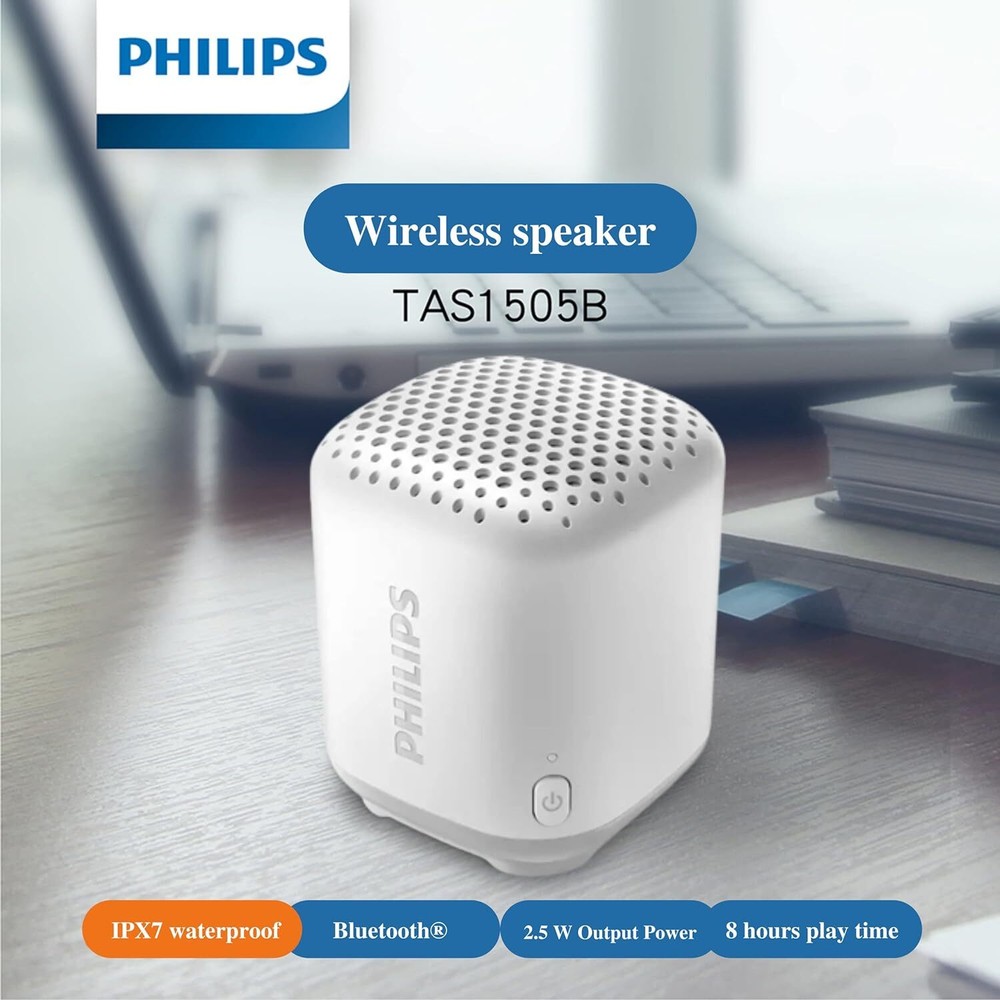 Philips TAS1505 Bluetooth Mini Portable Speaker Wireless (BLACK/WHITE)