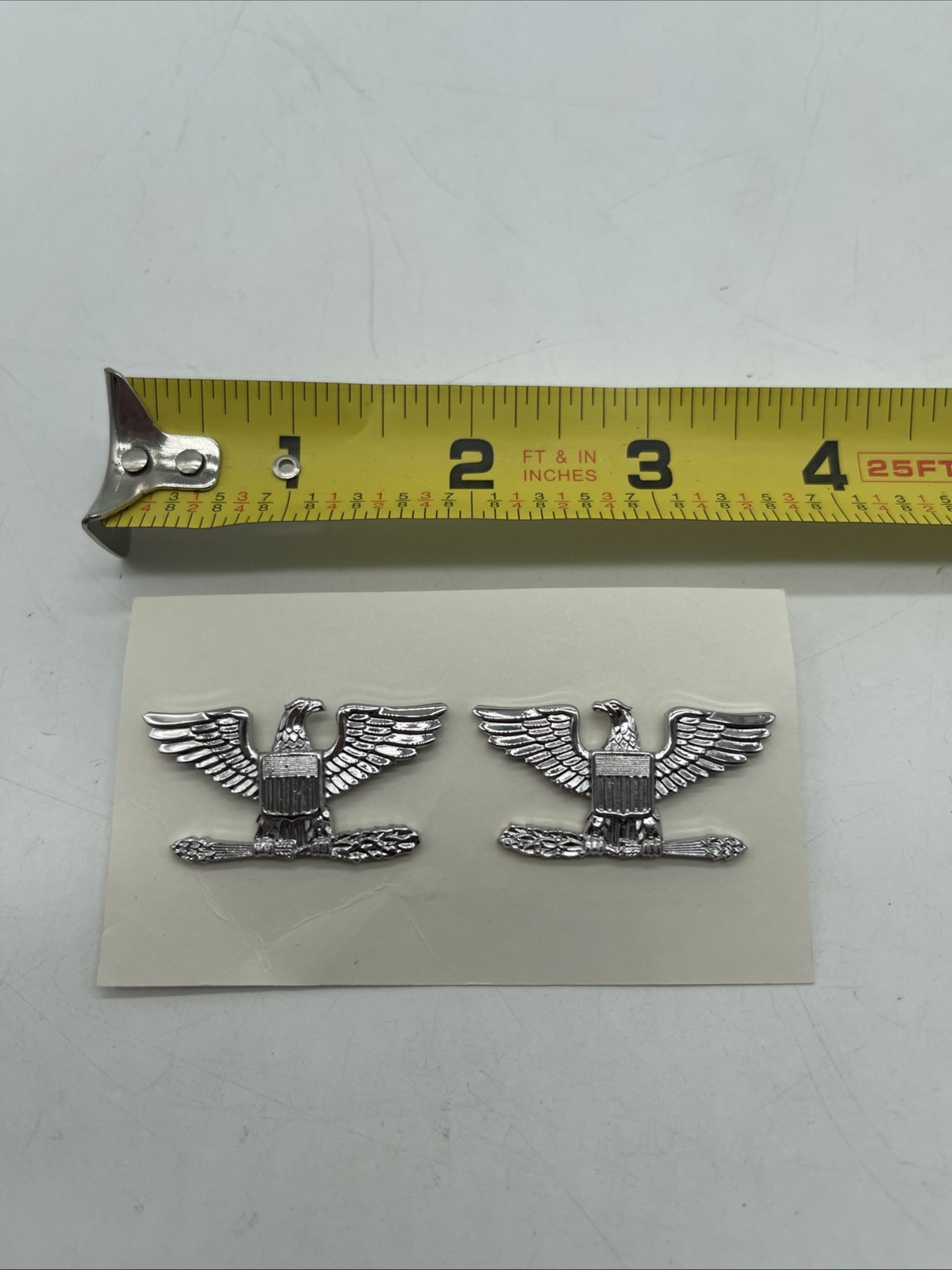 X2 U.S. Military Colonel Rank Eagle Right & Left Side Cap Pin Silver Tone Pair