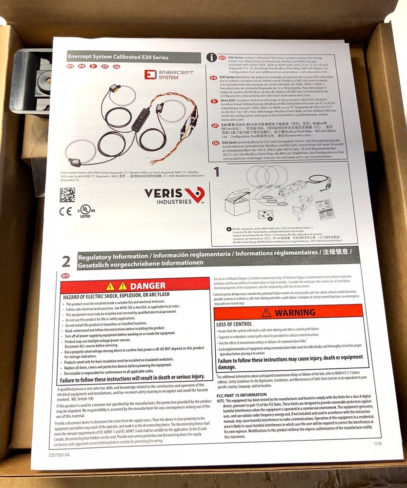 Veris E23C6-201 (System Calibrated & Energy Meter)