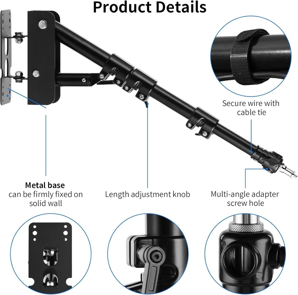 Studio Wall Mount Boom Arm 39.37inch