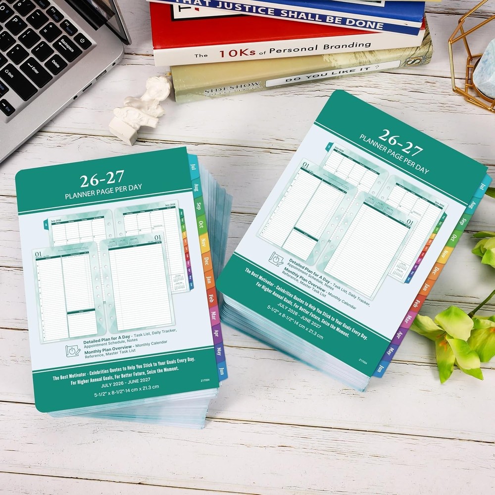 Comprehensive Daily Planner Refills 2026-2027: Task Lists & Notes Included