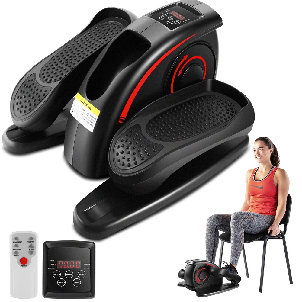 Under Desk Elliptical Pedal Exerciser Seated Elliptical Machine w/Remote & LCD^^