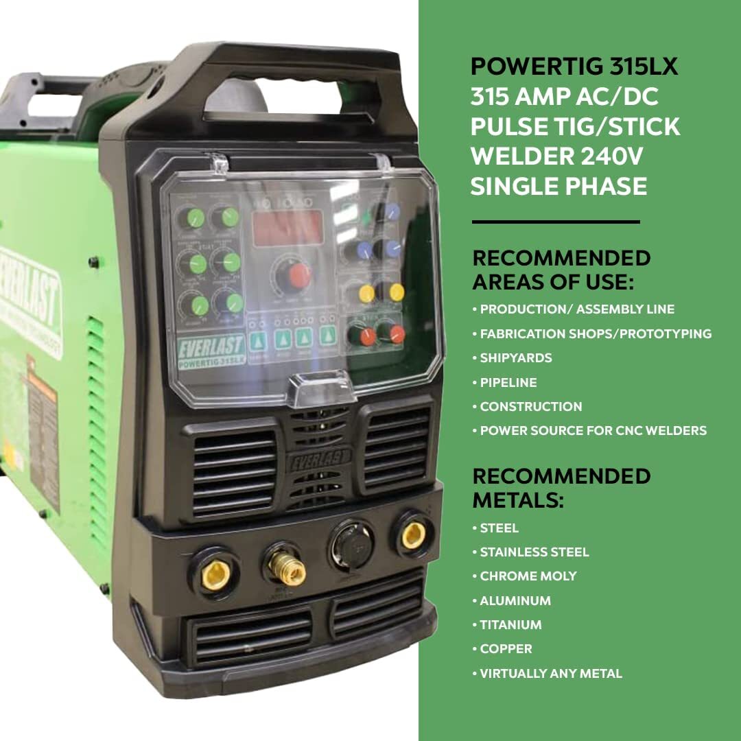 PowerTIG 315LX GTAW-P 315AMP ACDC TIG STICK ADVANCE PULSE WELDER by EVERLAST