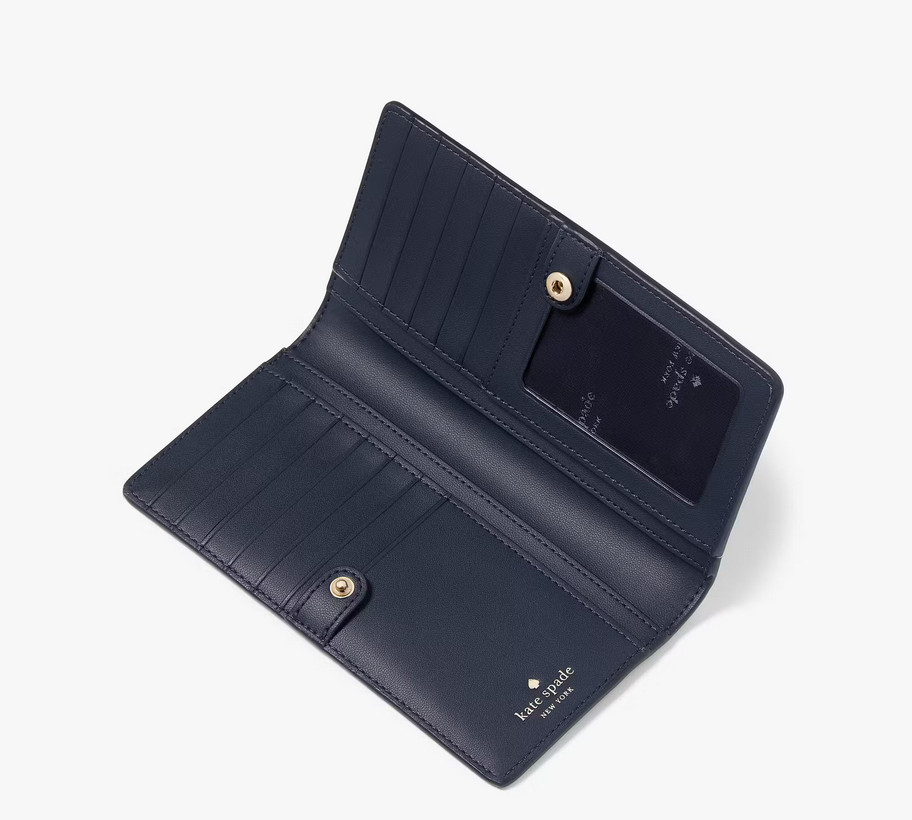 Kate Spade Tennis Toss Large Slim Bifold Wallet - Blazer Blue Tennis Balls KF497