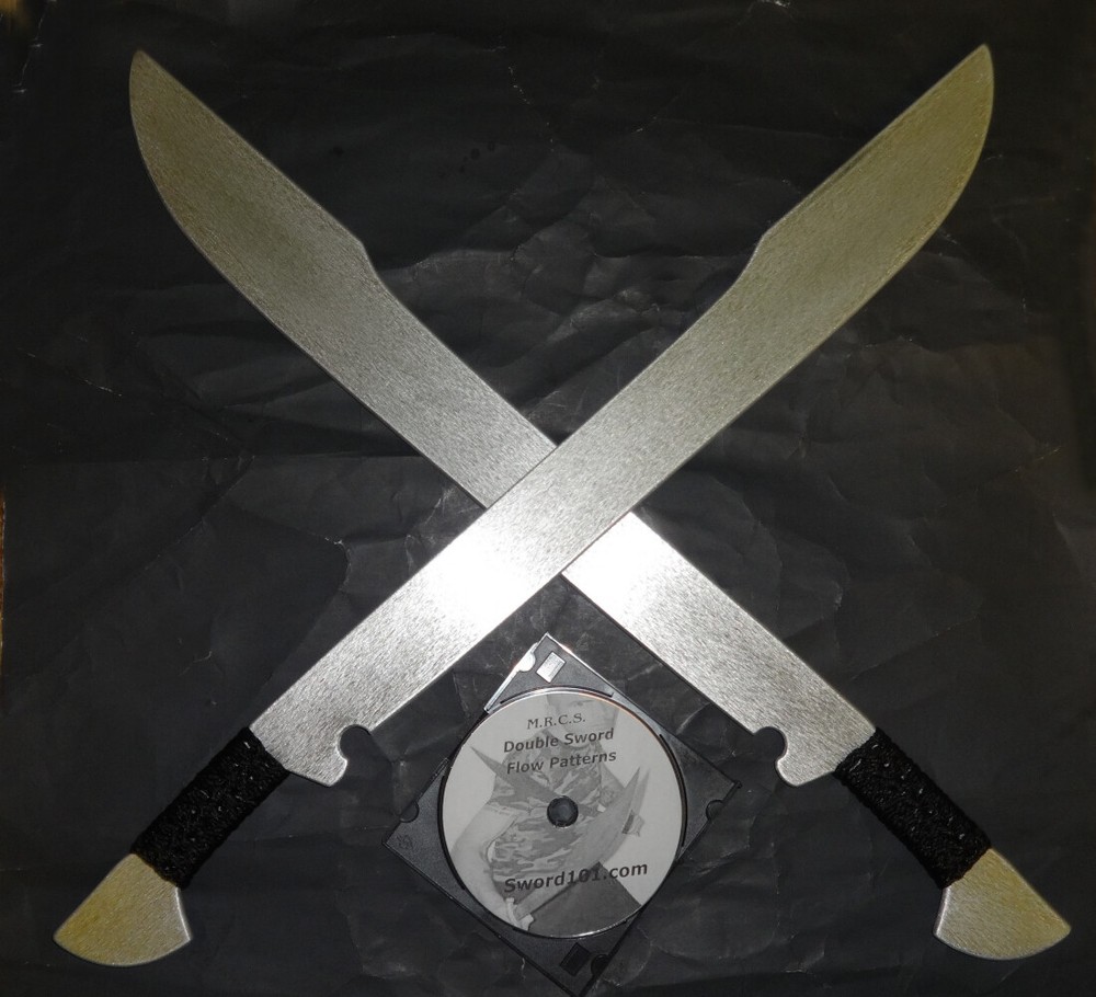 Aluminum Training Sword Practice Commando Metal Pair Double Techniques DVD