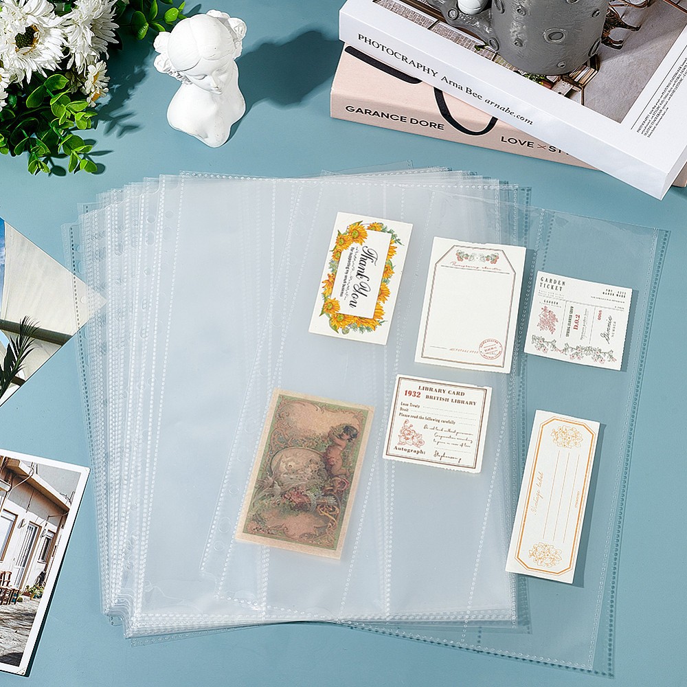 2sets 10pcs A4 Size PP Plastic Binder Inner Pages for Card Holder Rectangle