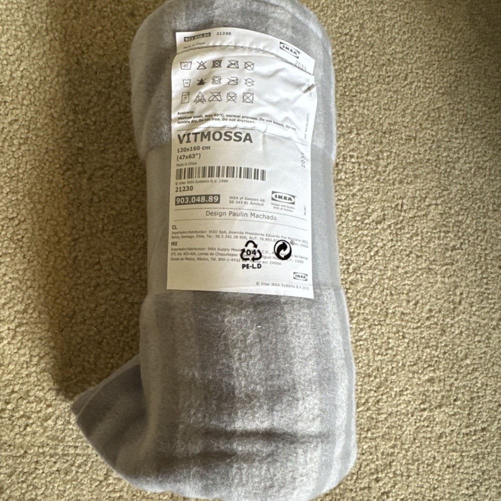 VITMOSSA 47"x63" Throw, polyester, gray, den, dorm, RV, *NEW*