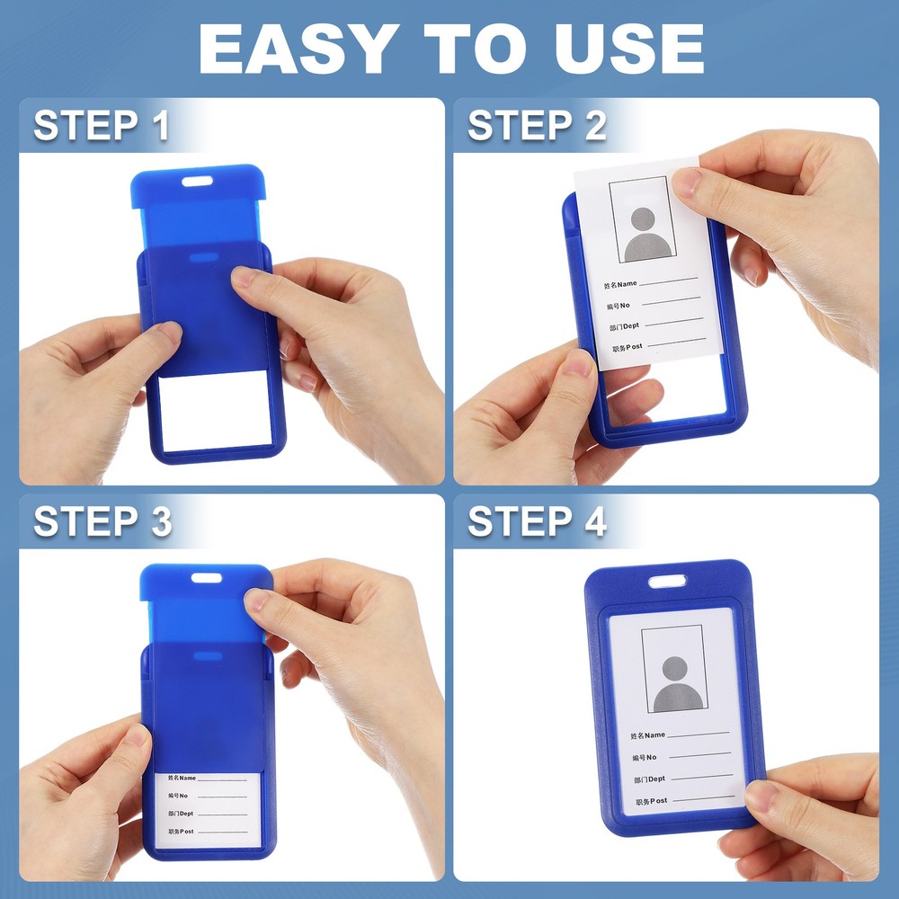 10 Pack Badge Holder, Plastic Vertical ID Protector Clips, Green