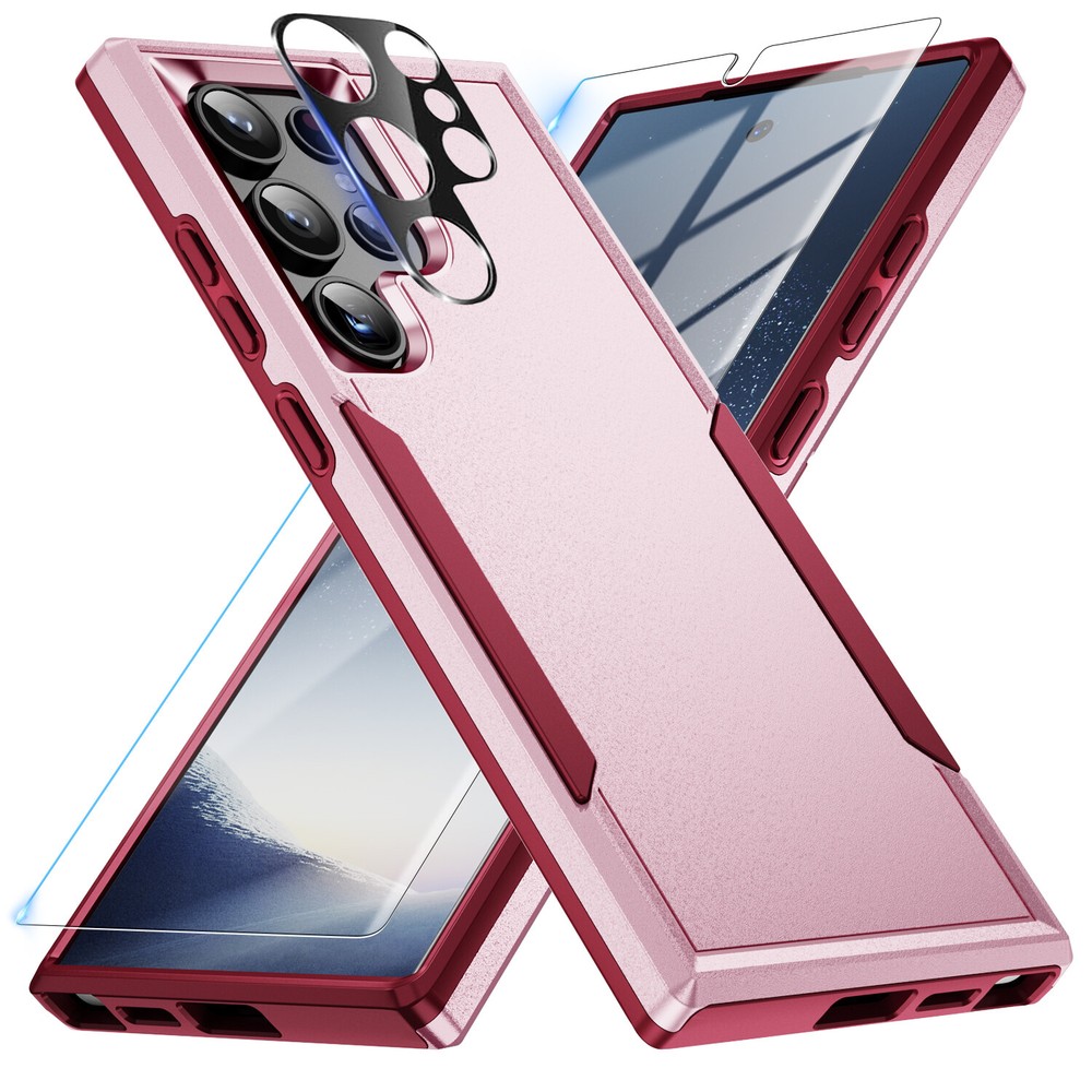 For Samsung Galaxy S24 Ultra/Plus Shockproof Case + Camera Lens/Screen Protector