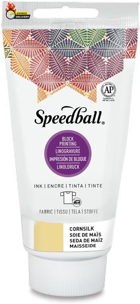 Fabric Block Printing Ink, 2.5-Ounce, Cornsilk