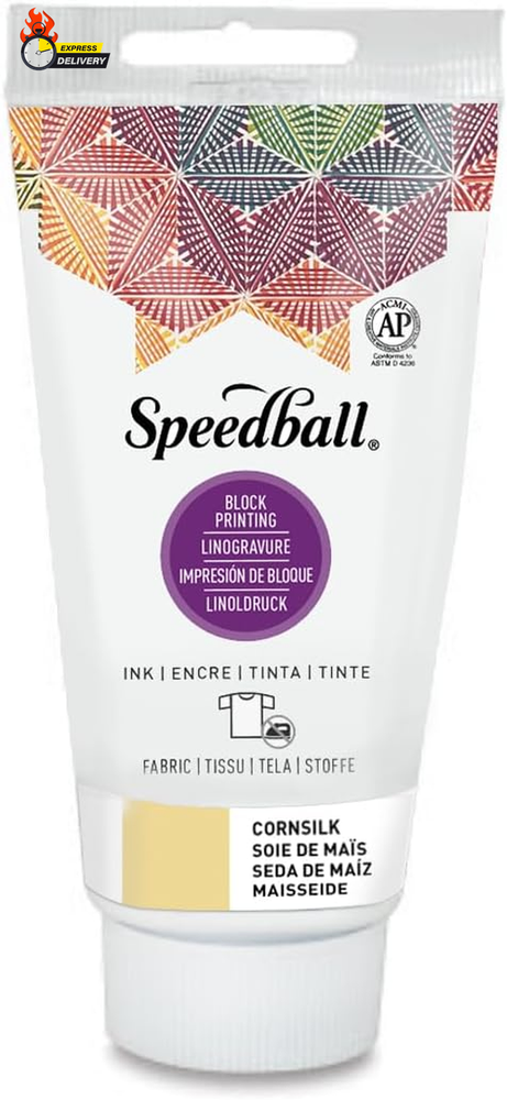 Fabric Block Printing Ink, 2.5-Ounce, Cornsilk