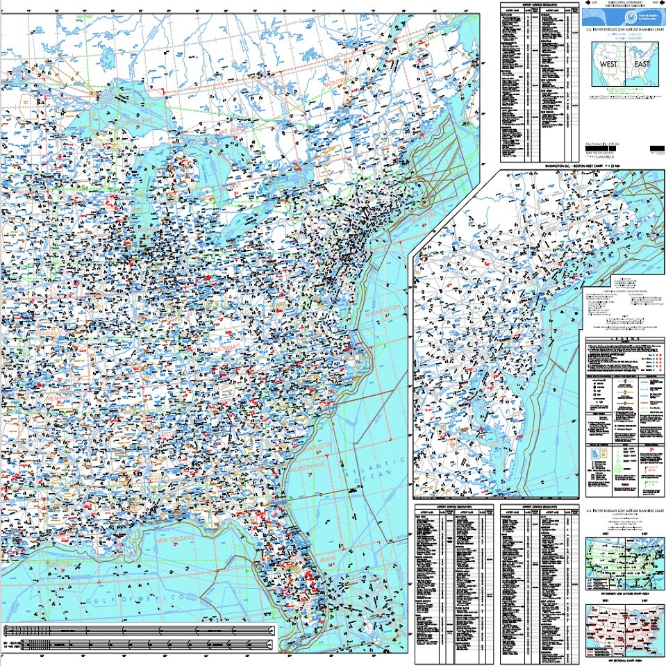 US IFR/VFR Low Altitude Planning Chart - Flat or Folded - Select Cycle