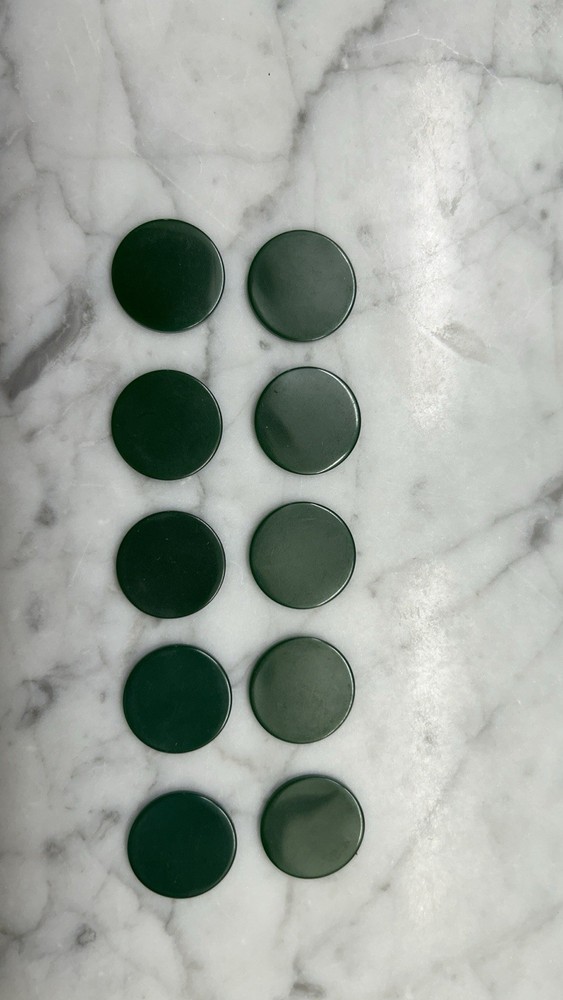 Vintage Half Inch Bakelite Catalin Discs Green