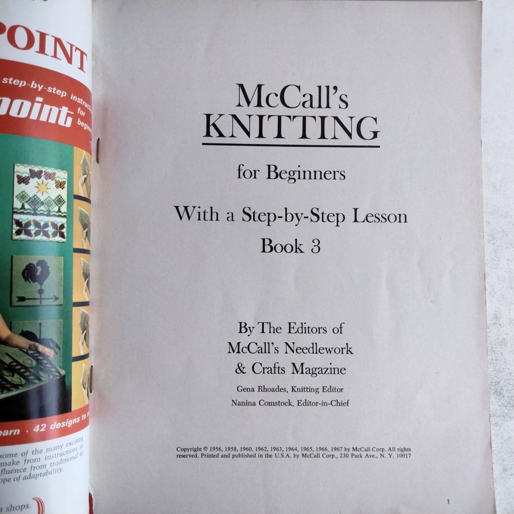 McCall's Knitting Step By Step Instructions For Beginners Book 3 Learn How To