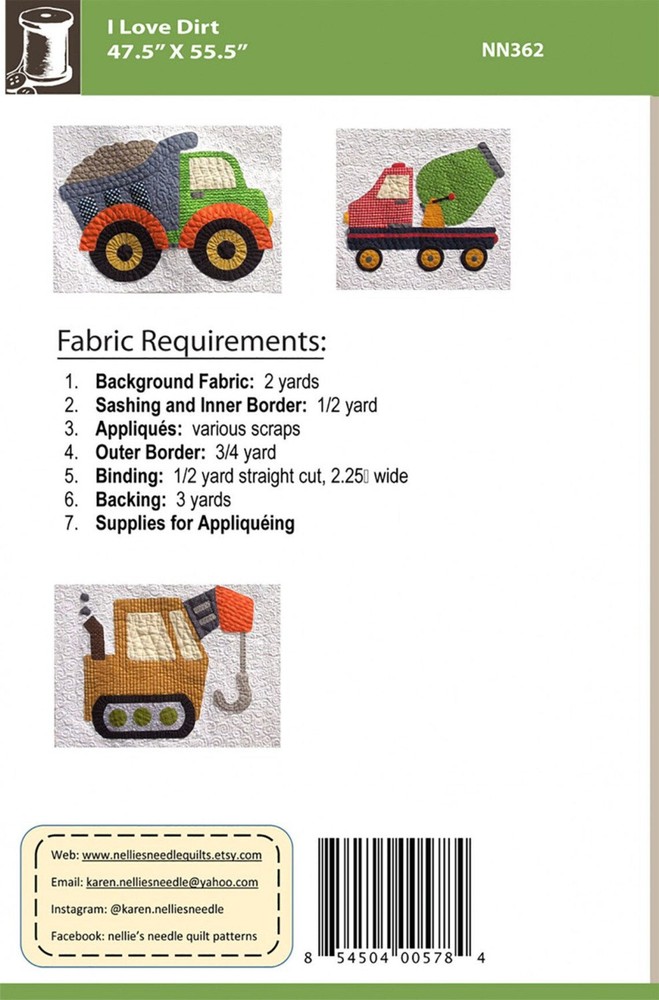 I Love Dirt Quilt Pattern